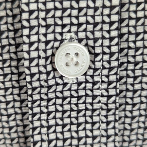 Vince Camuto* Men's Short Sleeve Button Down Curved Hem BOHO Print Shirt~Size XL - Picture 5 of 12